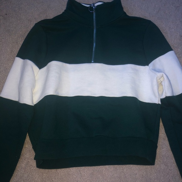 Tilly's Tops - Tipped Cropped Quarter Zip